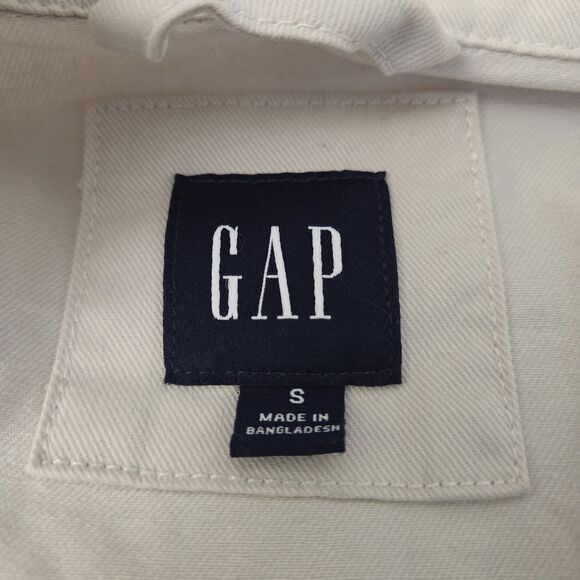 GAP Utility Jacket Women's S Ivory Cotton Cinched Waist - Picture 5 of 14
